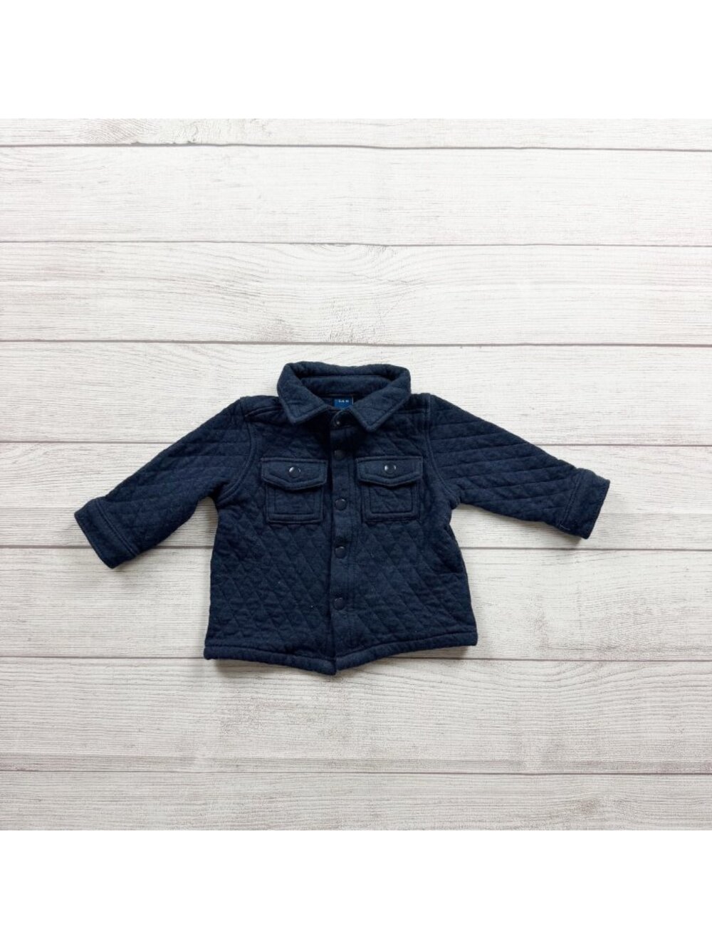 Old Navy Baby Quilted Long Sleeve Jacket Snap Closure Shacket 3-6 Months